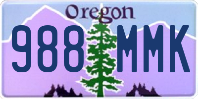 OR license plate 988MMK