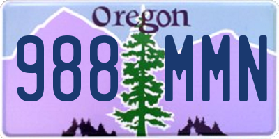 OR license plate 988MMN