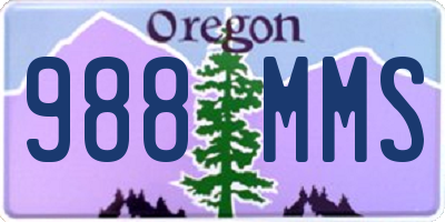 OR license plate 988MMS