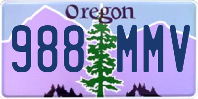 OR license plate 988MMV