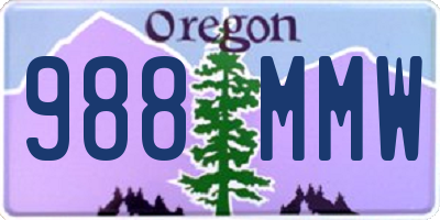 OR license plate 988MMW