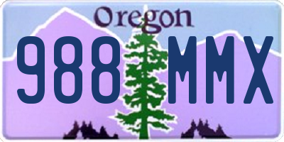 OR license plate 988MMX