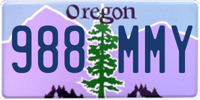 OR license plate 988MMY