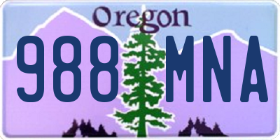 OR license plate 988MNA