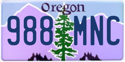 OR license plate 988MNC