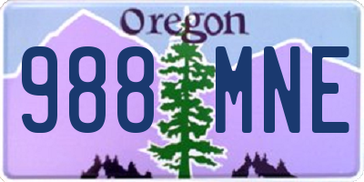 OR license plate 988MNE