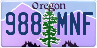 OR license plate 988MNF