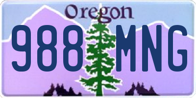 OR license plate 988MNG