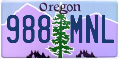 OR license plate 988MNL