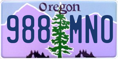 OR license plate 988MNO