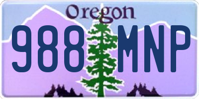 OR license plate 988MNP