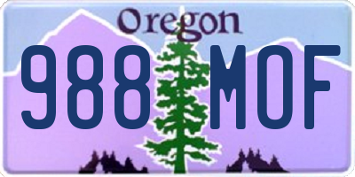 OR license plate 988MOF