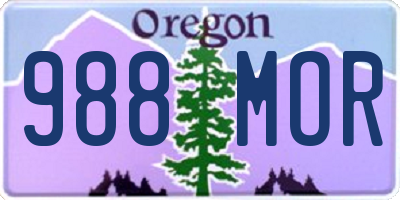 OR license plate 988MOR