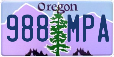 OR license plate 988MPA