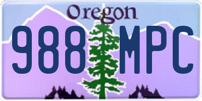 OR license plate 988MPC