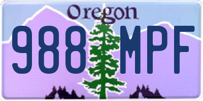 OR license plate 988MPF