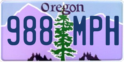 OR license plate 988MPH