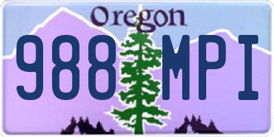 OR license plate 988MPI