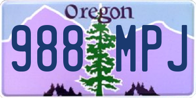 OR license plate 988MPJ