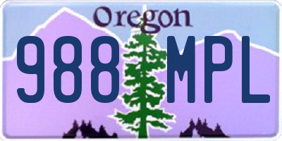 OR license plate 988MPL