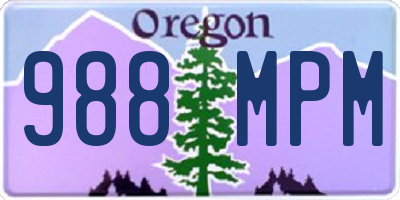 OR license plate 988MPM