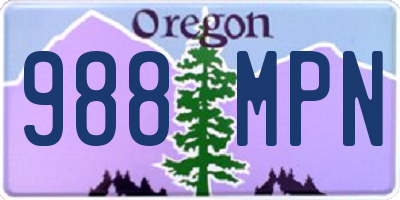 OR license plate 988MPN