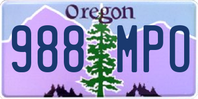 OR license plate 988MPO