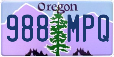 OR license plate 988MPQ