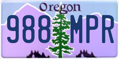 OR license plate 988MPR