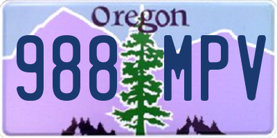 OR license plate 988MPV