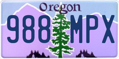 OR license plate 988MPX