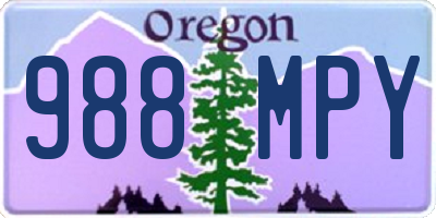 OR license plate 988MPY