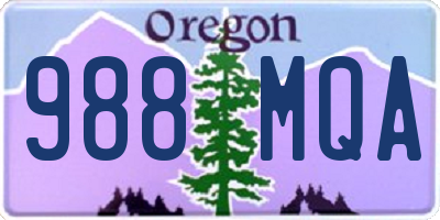 OR license plate 988MQA