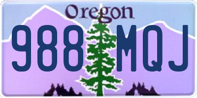 OR license plate 988MQJ