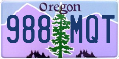 OR license plate 988MQT