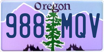 OR license plate 988MQV