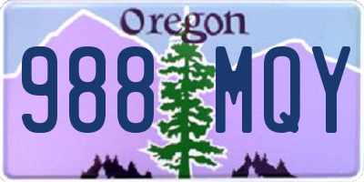 OR license plate 988MQY