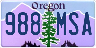 OR license plate 988MSA