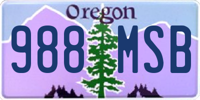 OR license plate 988MSB