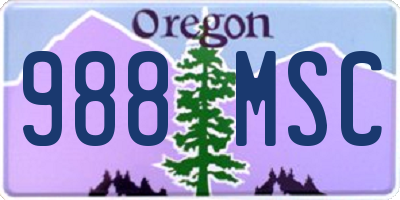 OR license plate 988MSC