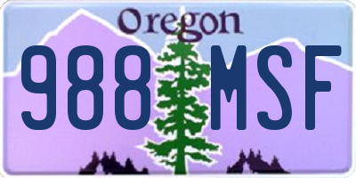 OR license plate 988MSF