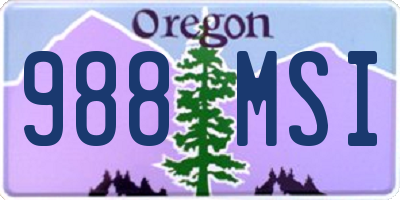 OR license plate 988MSI