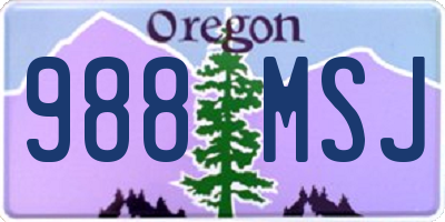 OR license plate 988MSJ