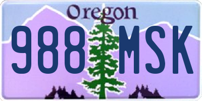 OR license plate 988MSK