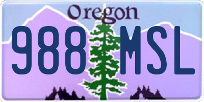 OR license plate 988MSL