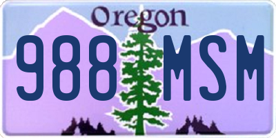 OR license plate 988MSM