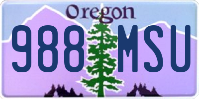 OR license plate 988MSU