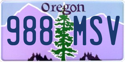 OR license plate 988MSV