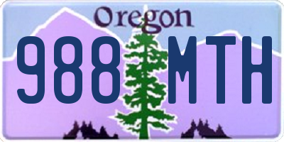 OR license plate 988MTH