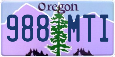 OR license plate 988MTI